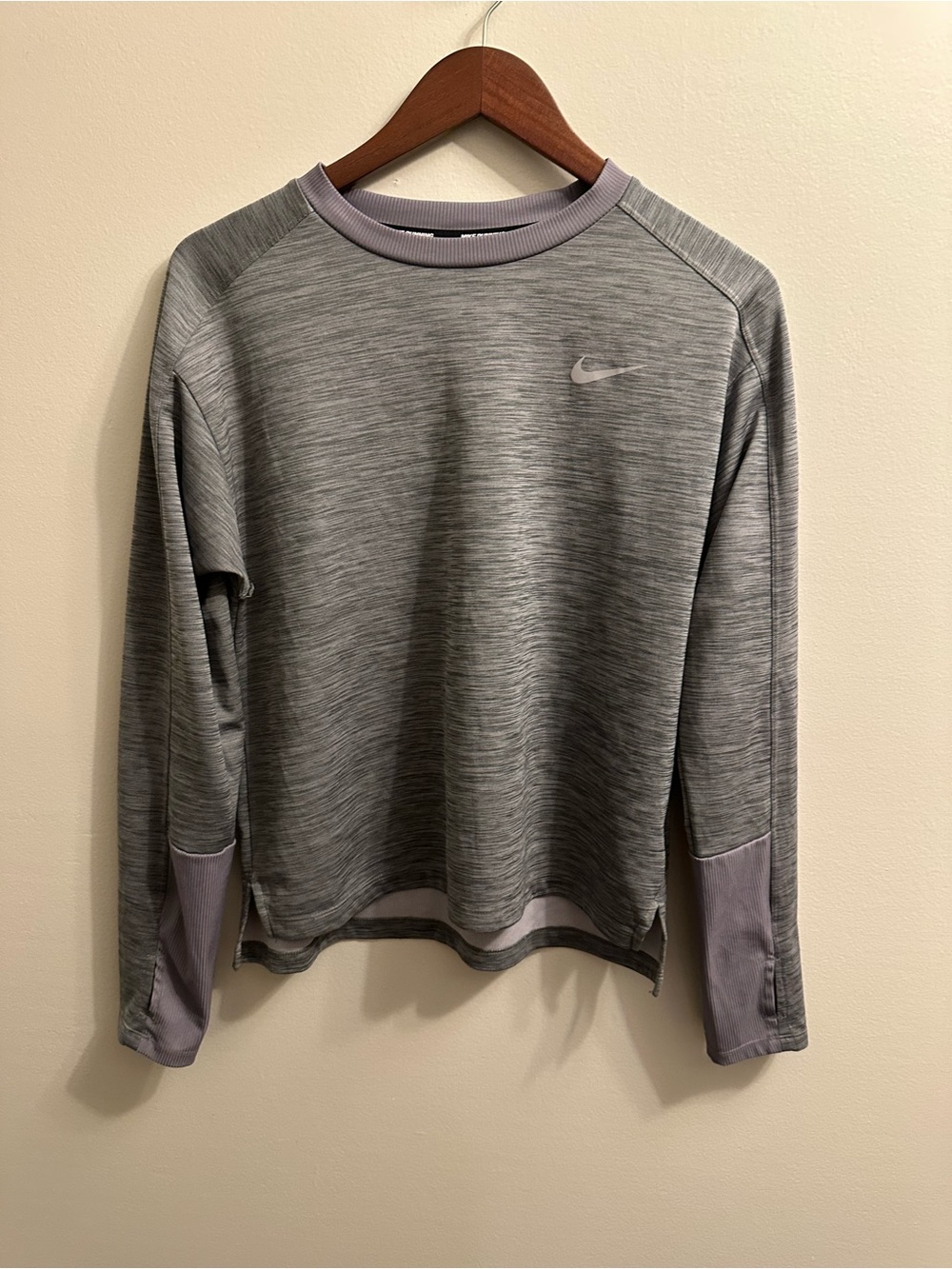 Nike Grey Heather Long-Sleeve Crew Sweatshirt